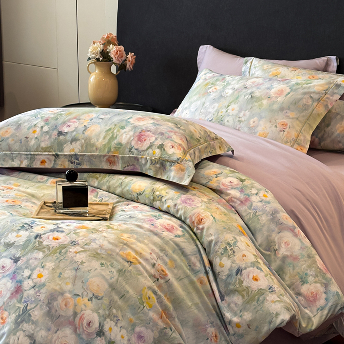 2025新款13372全棉数码印花四件套 凌星语（紫）