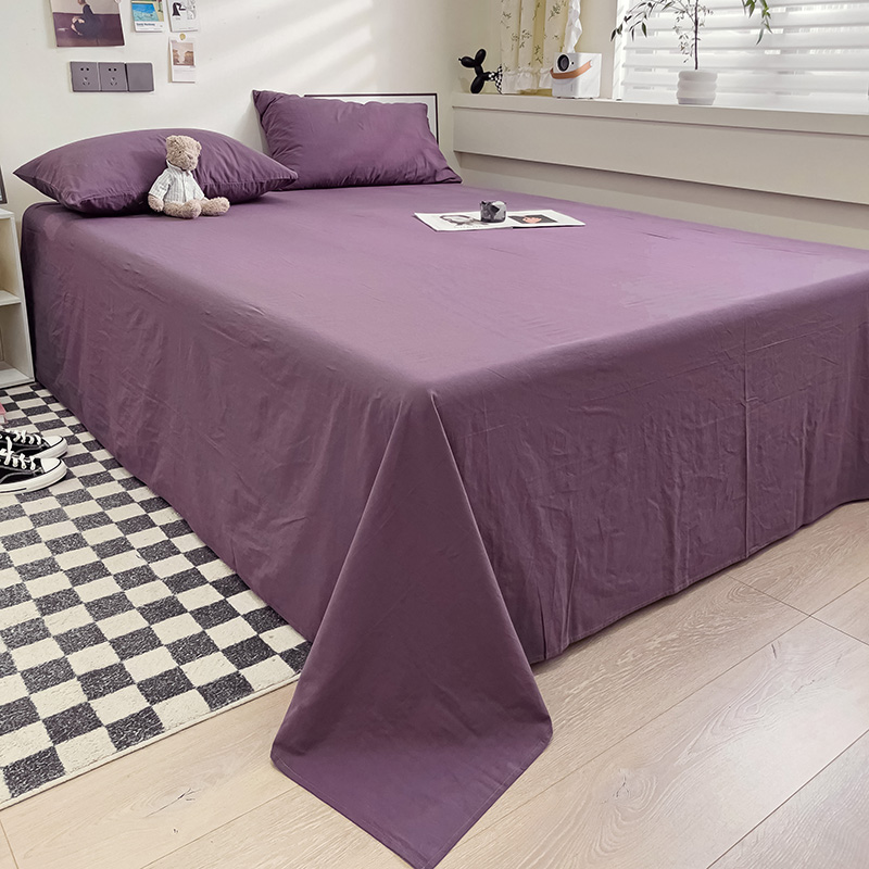 2023新款32支全棉纯色水洗棉单床单 单床单120*230cm 酱灰紫