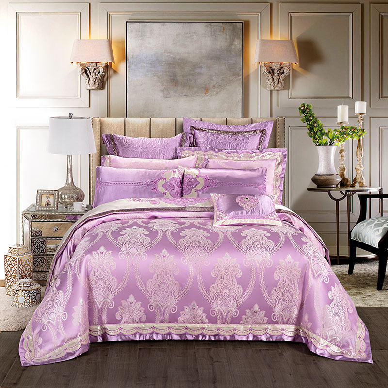 2020年奢华超精密系列四 六 八 十 多件套—浪漫巴黎 床盖四件套 浅紫