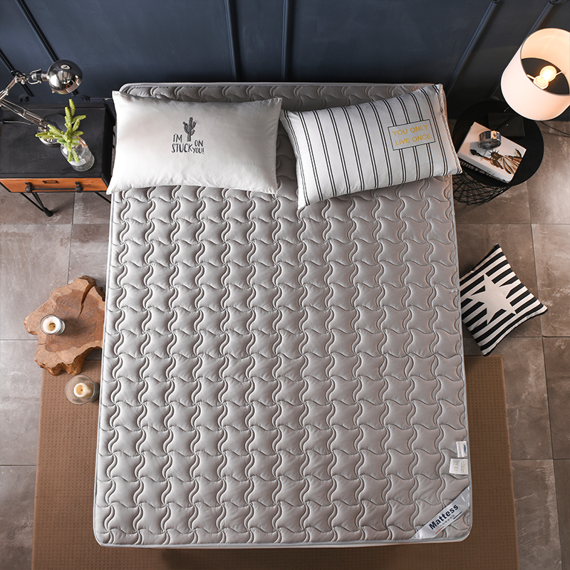 2019新款-英威达全棉抗菌床垫（薄款） 0.9*2.0米 灰色