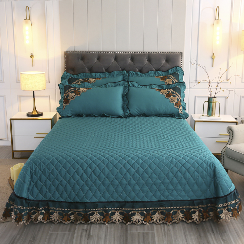 2020新款全棉床盖系列单床盖 床盖2.7米 盛世佳人-翡翠绿