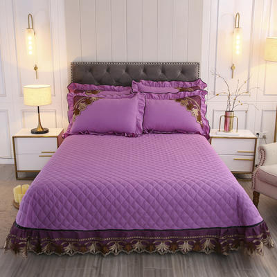 2020新款全棉床盖系列单床盖 床盖2.7米 优雅紫