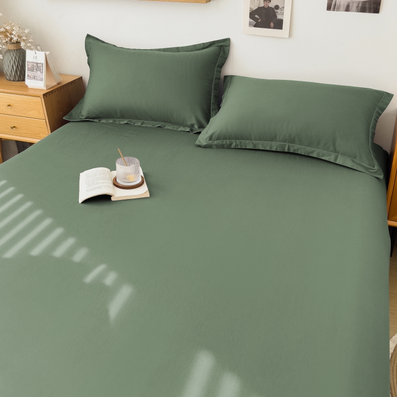 2024新款全棉喷气面料纯色系列单品床单 160*230cm单床单 果绿