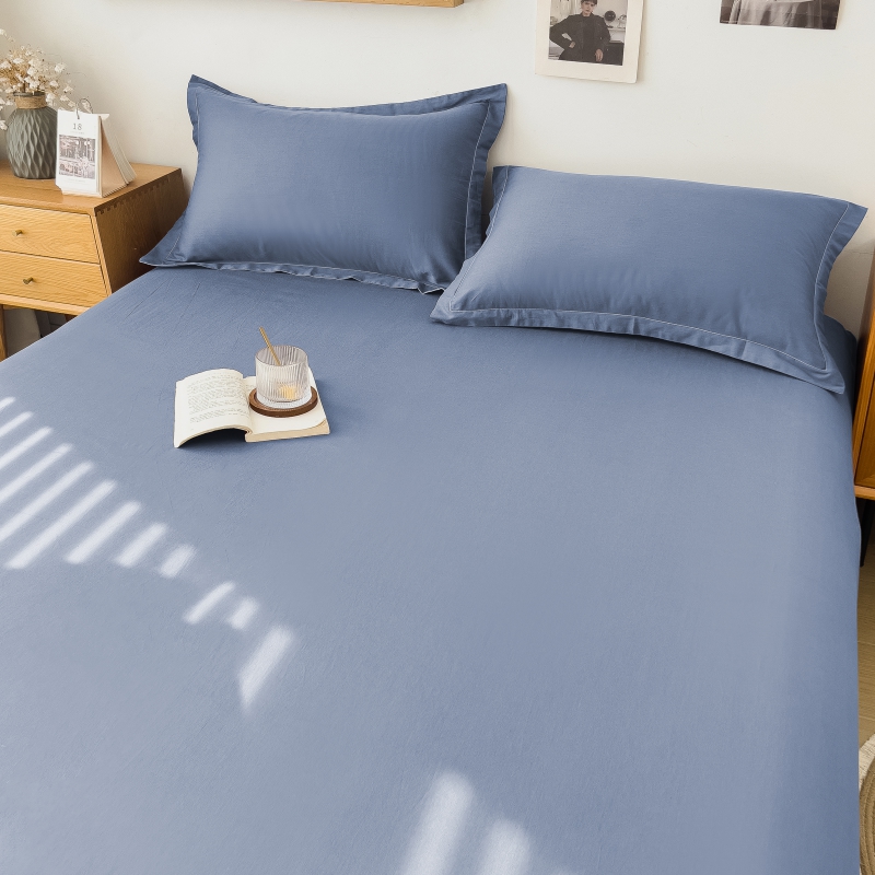 2024新款全棉喷气面料纯色系列单品床单 160*230cm单床单 天晴蓝