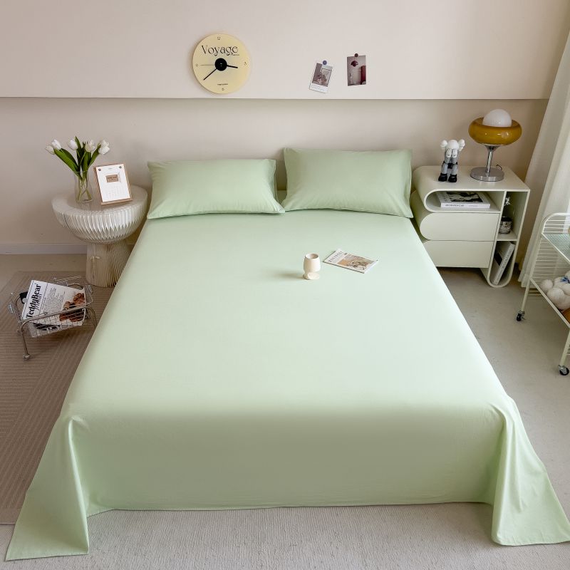 2024新款A类纯色全棉水洗棉四件套单品系列-单床单 160*230cm单床单 糖果绿