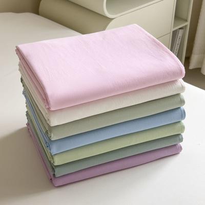 2024新款A类纯色全棉水洗棉四件套单品系列-四件套（叠拍图） 1.2m床单款三件套 叠拍3