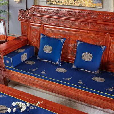 2023新款新中式坐垫红木沙发垫 每平方（单套子，不含海绵） 福禄藏蓝