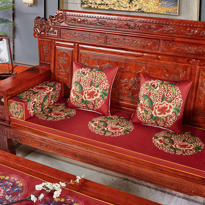 2023新款沙发垫新中式坐垫红木沙发垫（3） 每平方（单套子，不含海绵） 花好月圆