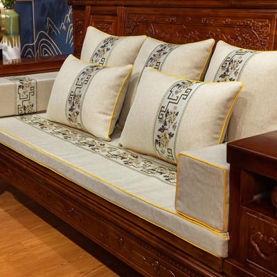 2023新款新中式红木家具沙发坐垫青花瓷沙发垫 2.5cm厚度定做/平方 青花瓷-米色