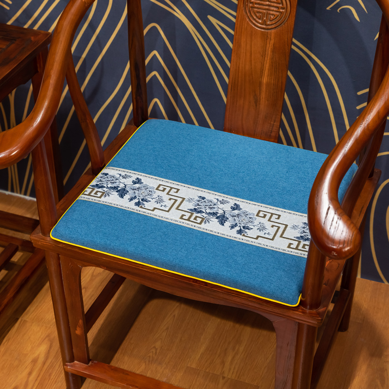2023新款中式坐垫椅垫红木沙发垫圈椅垫 40*40*3cm 青花瓷兰