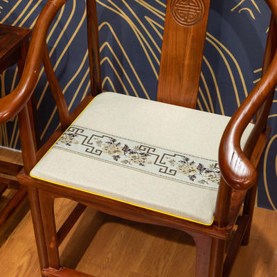 2023新款中式坐垫椅垫红木沙发垫圈椅垫 40*40*3cm 青花瓷米