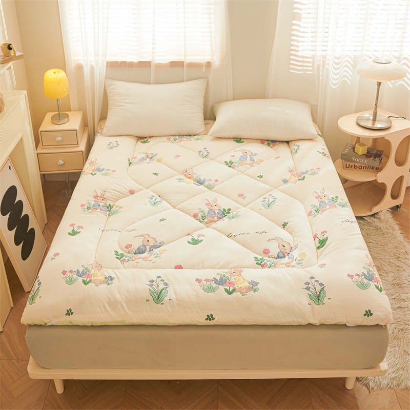 2023新款新疆棉花褥子牛奶绒学生宿舍单人垫被睡垫床垫软垫家用榻榻米垫子 0.9*2.0m	 4斤 花园兔
