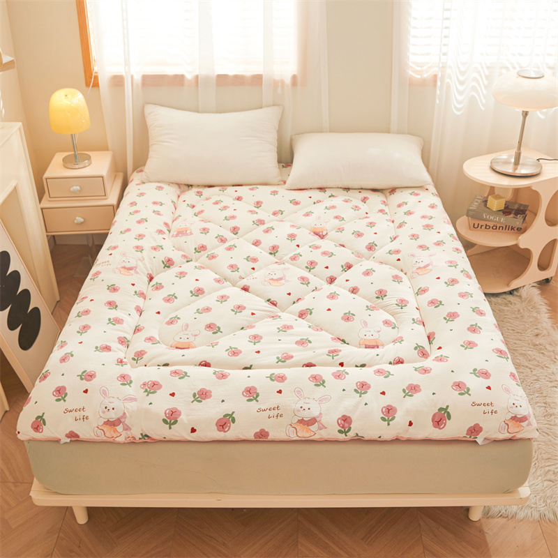 2023新款新疆棉花褥子牛奶绒学生宿舍单人垫被睡垫床垫软垫家用榻榻米垫子 0.9*2.0m	 4斤 曼塔玫瑰