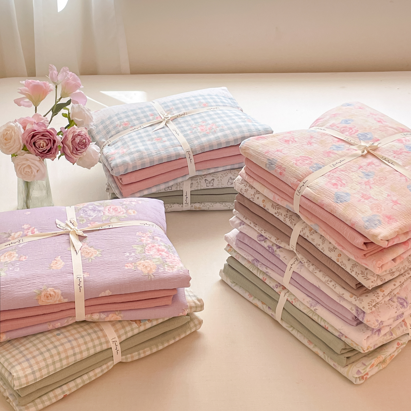 2025新款皱皱纱印花系列四件套 组合图