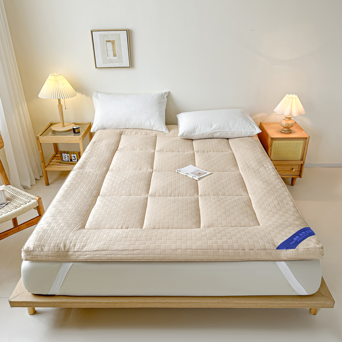 2025新款华夫格澳洲羊毛床褥 华夫格床褥-卡其