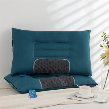2022热款 矩形网 纯色决明子磁石枕 单人枕芯 枕头 护颈枕芯