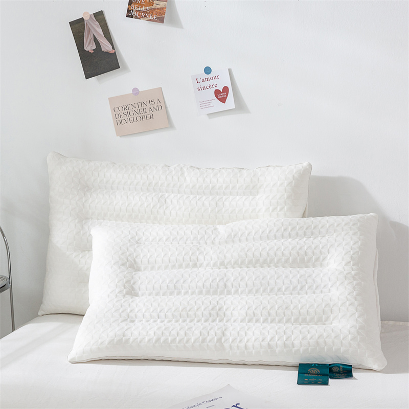 2023新款竹纤维低枕 单人枕芯 枕头 针织棉 定型低枕矮枕头 48*74cm 白色