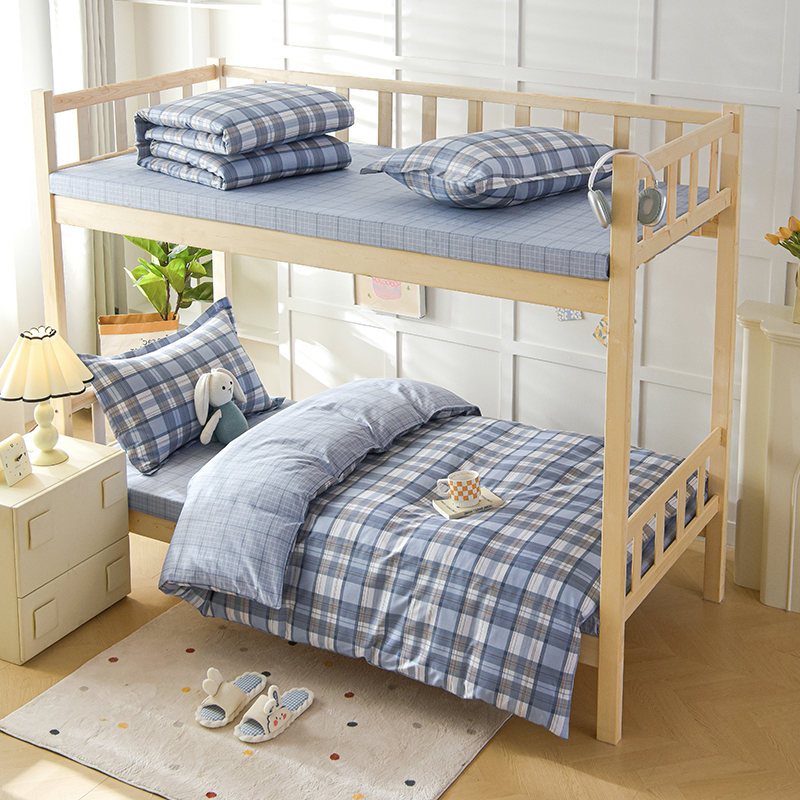 2025新款全棉13372学生宿舍床单款印花三件套上下铺六件套-系列一 梦的启航-灰