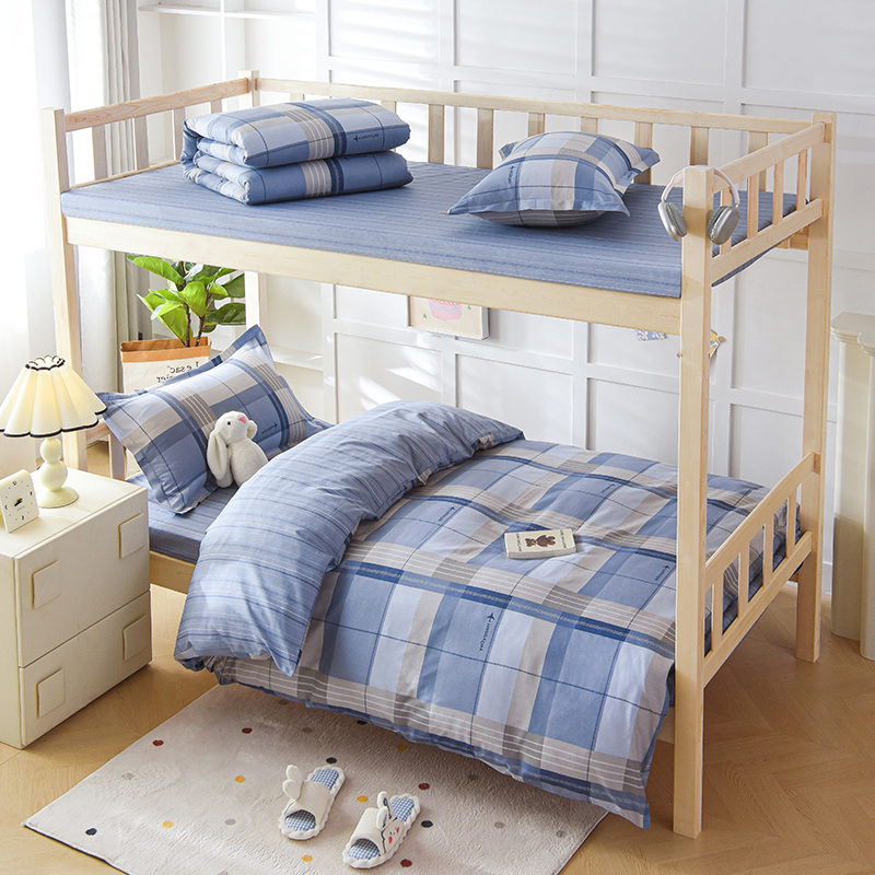 2025新款全棉13372学生宿舍床单款印花三件套上下铺六件套-系列一 米拉之城-灰