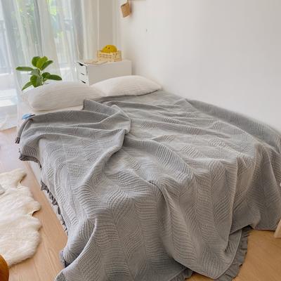 2023新款韩式砂洗床盖绒垫 200cmx230cm单床盖 灰色