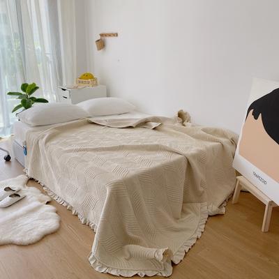2023新款韩式砂洗床盖绒垫 200cmx230cm单床盖 米色