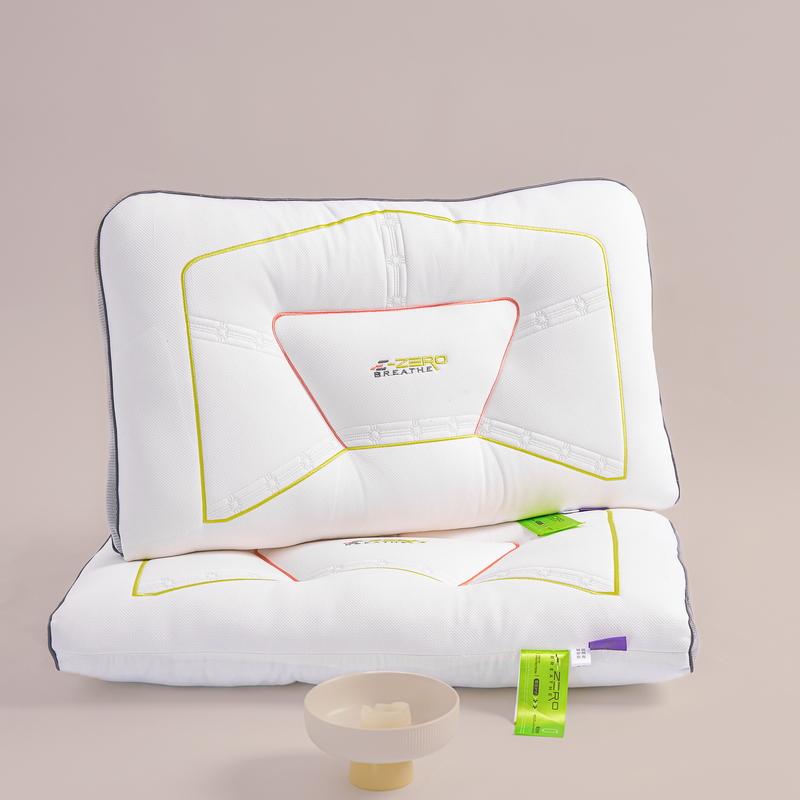 空气层舒氧乳胶枕头针织棉枕芯 舒氧方形枕