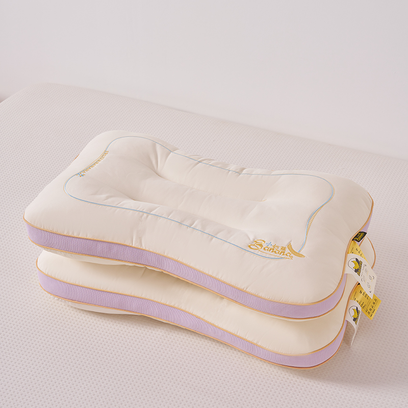 新款枕芯小奶蕉枕芯云端枕芯乳胶枕头枕芯 骨型枕小奶蕉-香芋紫/只