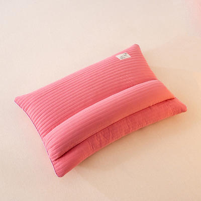 依米娜   新款全棉砂洗荞麦牵引枕枕头枕芯 40*55cm/只 粉色