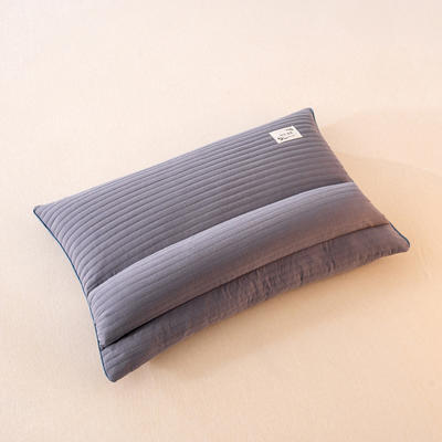 依米娜   新款全棉砂洗荞麦牵引枕枕头枕芯 40*55cm/只 灰色