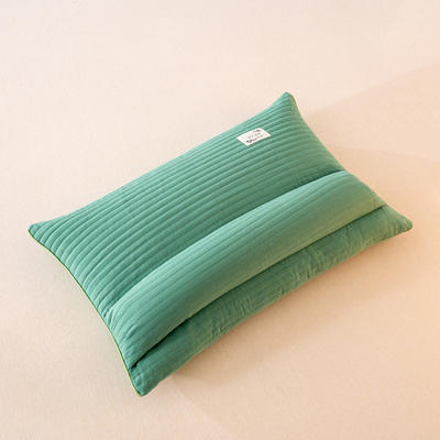 依米娜   新款全棉砂洗荞麦牵引枕枕头枕芯 40*55cm/只 果绿