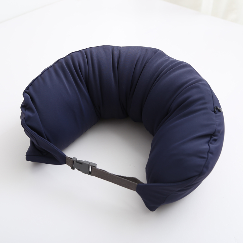 【粒子U枕】2020新款无印粒子U型枕良品旅行枕便携U枕16.5*67cm 光滑藏青