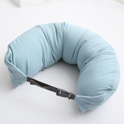 【粒子U枕】2020新款无印粒子U型枕良品旅行枕便携U枕16.5*67cm 光滑天蓝