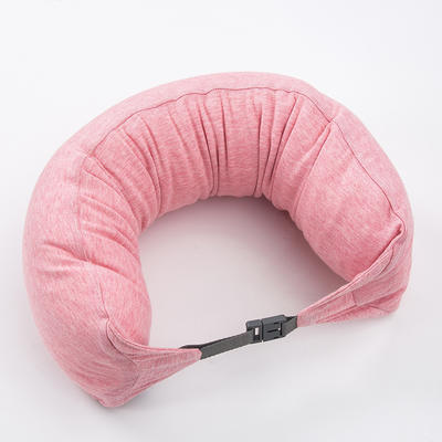 【粒子U枕】2020新款无印粒子U型枕良品旅行枕便携U枕16.5*67cm 全棉粉色纯色