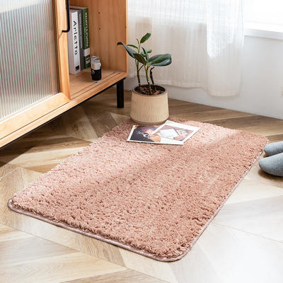 【地毯】日式无印地毯良品厨房卫生间地垫纯色防水毛绒地毯客厅地毯简约 50X80cm（入户门/床边） 银灰色