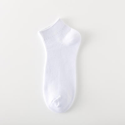 【暗纹男袜】日式男士暗纹短袜纯色棉袜 男士均码 白色