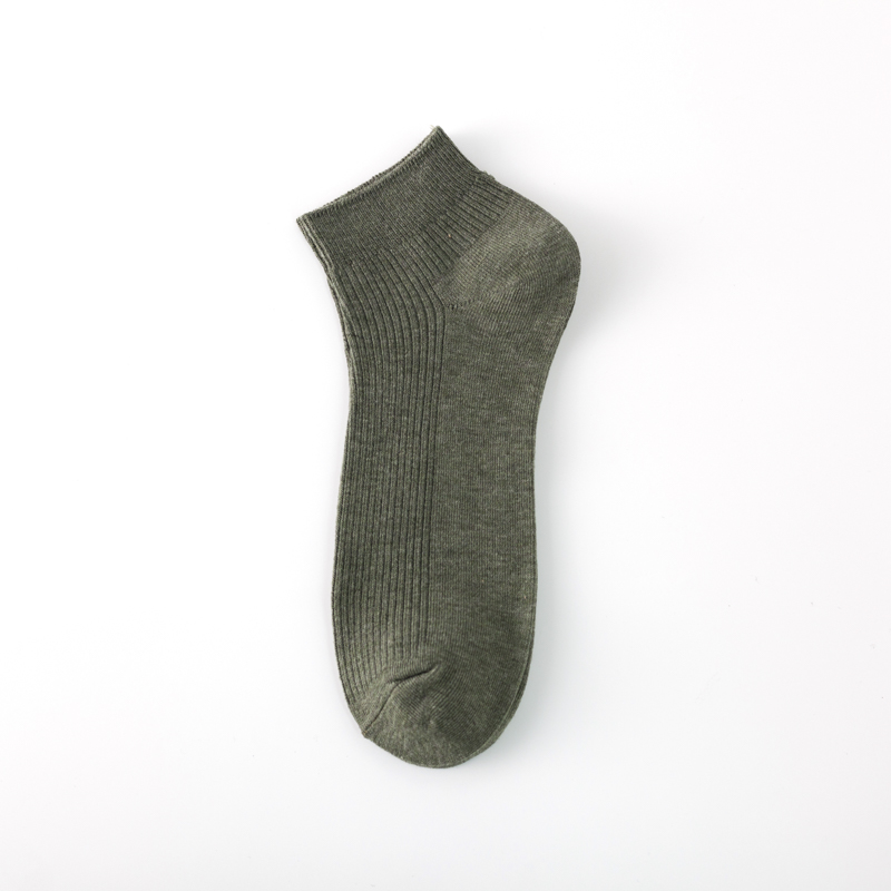 【暗纹男袜】日式男士暗纹短袜纯色棉袜 男士均码 军绿