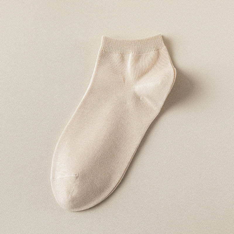 【女士纯色船袜】新款日式无印女士纯色船袜全棉隐形袜简约 均码 米白