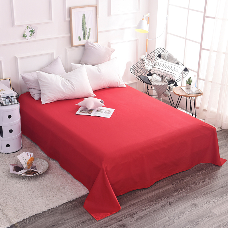 床单 单品床单 全棉床单 230*250cm（适合1.5-1.8米 大红