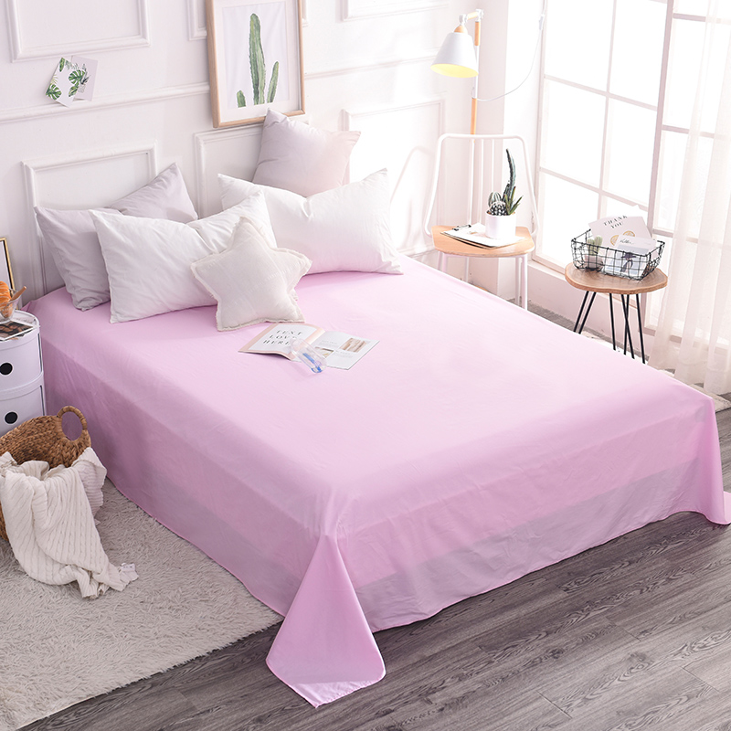 床单 单品床单 全棉床单 230*250cm（适合1.5-1.8米 粉色