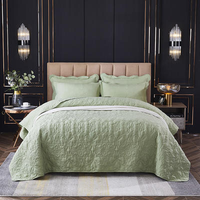 床盖 床单 夹棉床盖三件套 床单 220*240cm单床盖 抹茶绿