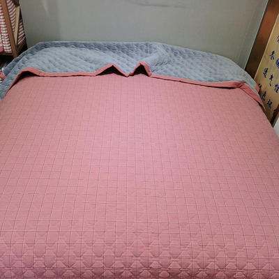 2021新款色织水洗棉盖毯 200cmx230cm 纯粉色