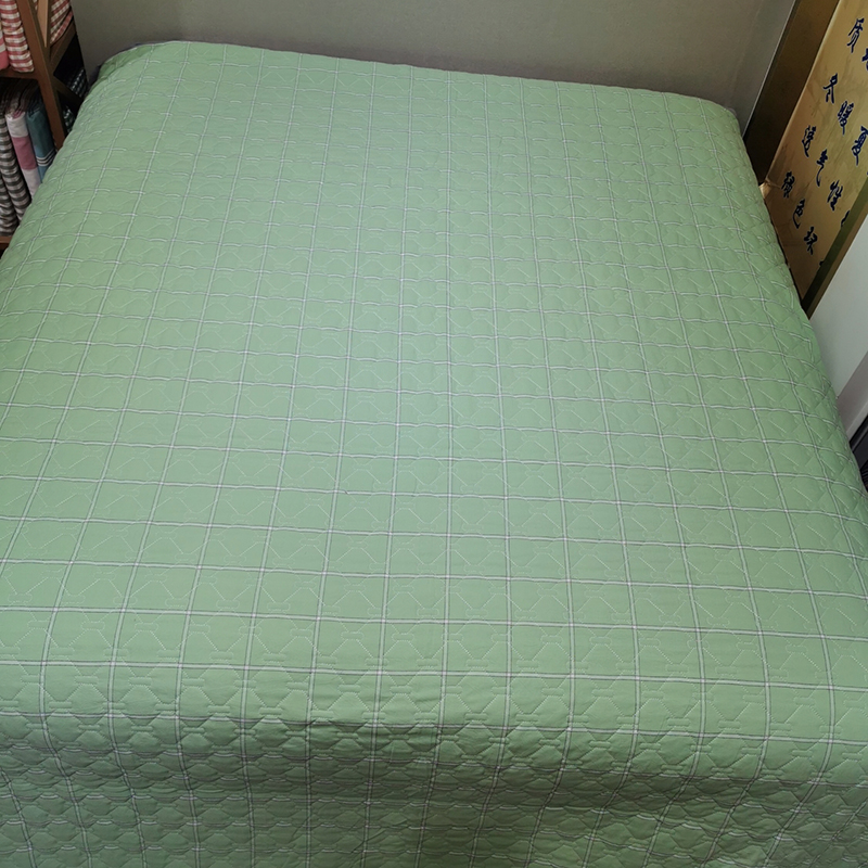 2021新款色织水洗棉盖毯 200cmx230cm 绿色