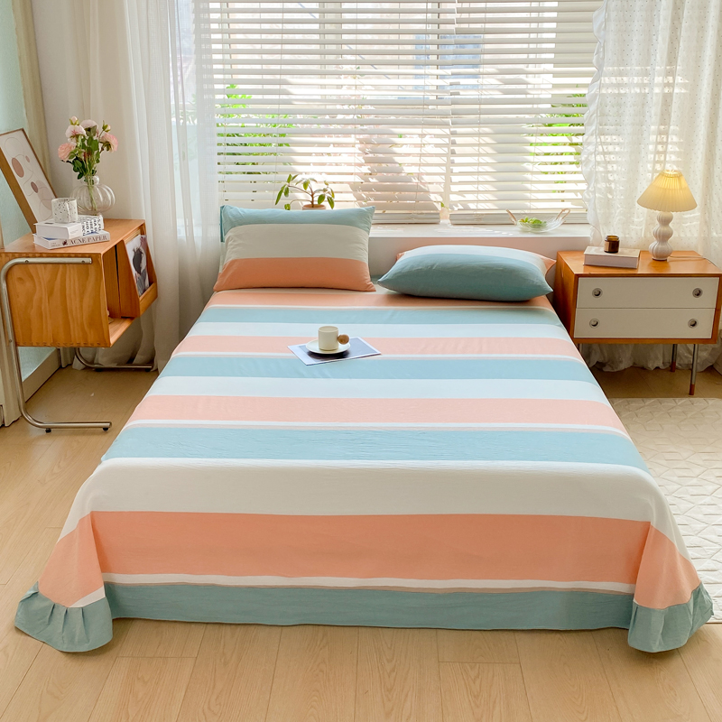 2024新款全棉色织水洗棉床单单件家用学生宿舍床单 160cmx230cm床单 维也纳
