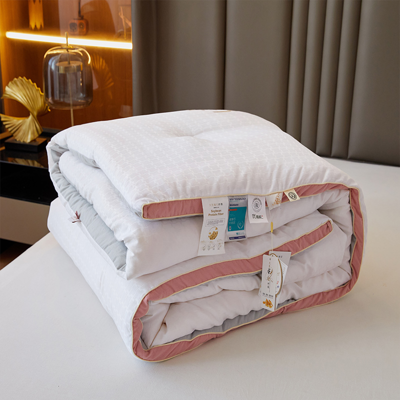 2025新款提压花立体大豆冬被磨毛春秋被被芯 白色