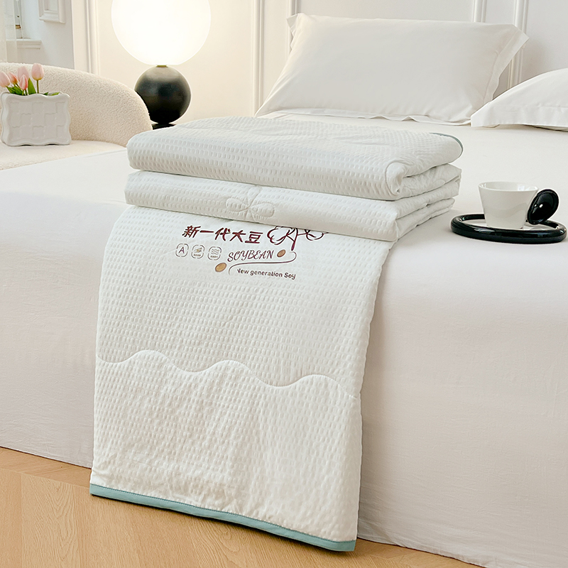 2026新款新一代大豆泡泡纱夏被水洗棉大豆夏被
