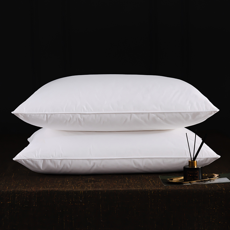 全棉羽绒枕-标准款 羽绒枕白鹅绒枕头枕芯（48*74cm/只） 白色低枕