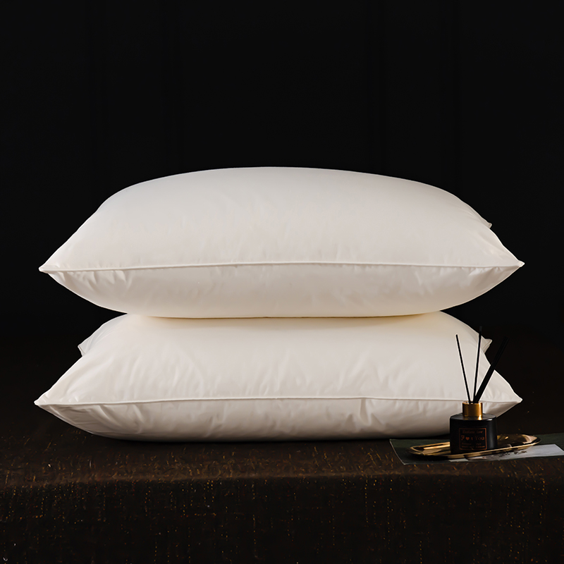 全棉羽绒枕-标准款 羽绒枕白鹅绒枕头枕芯（48*74cm/只） 黄色低枕