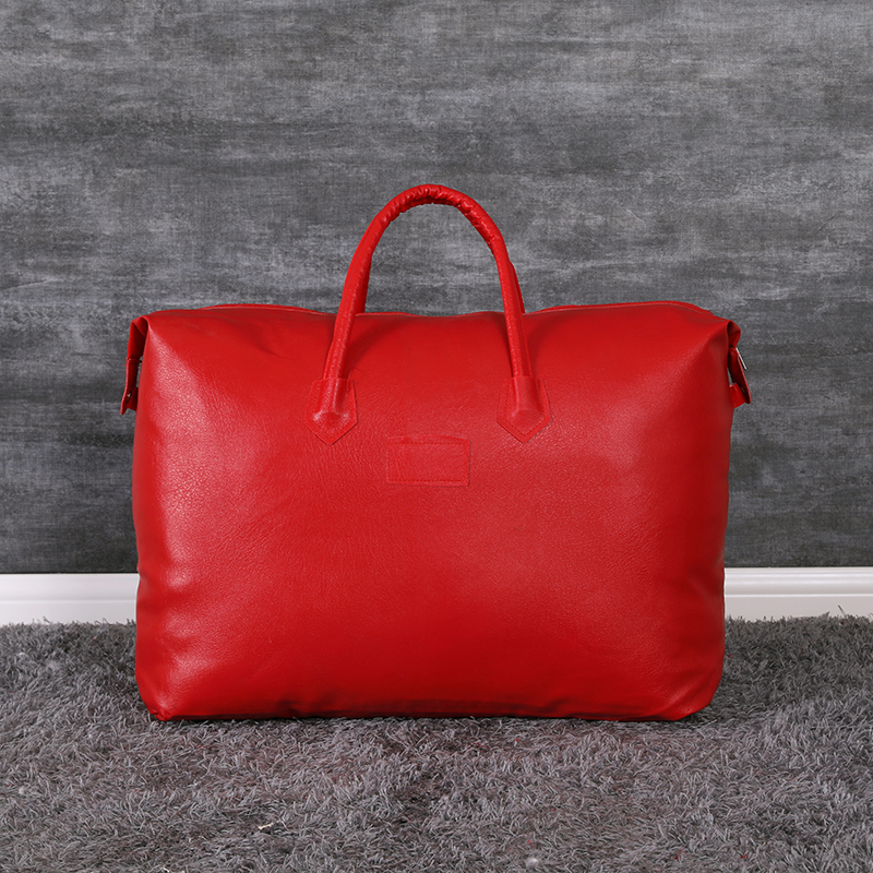 新款产品包装系列 中号73*59cm（适合4-6斤的被子） 皮革软包被子手提袋-红色