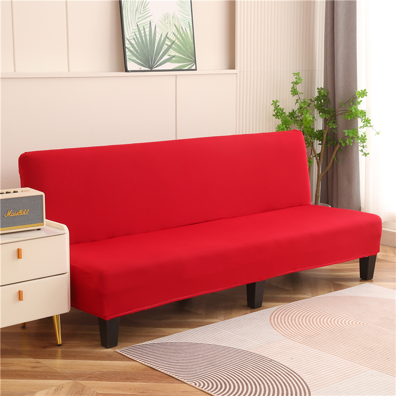 沙发床系列：纯色牛奶丝沙发床套 大号M 大红