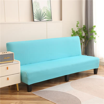 沙发床系列：纯色牛奶丝沙发床套 大号M 湖蓝